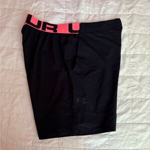 Under Armour Black and Orange Shorts